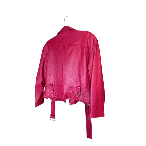 Wilson’s Vintage Red 100% Leather Motorcycle Jacket sz XL - Picture 6 of 7